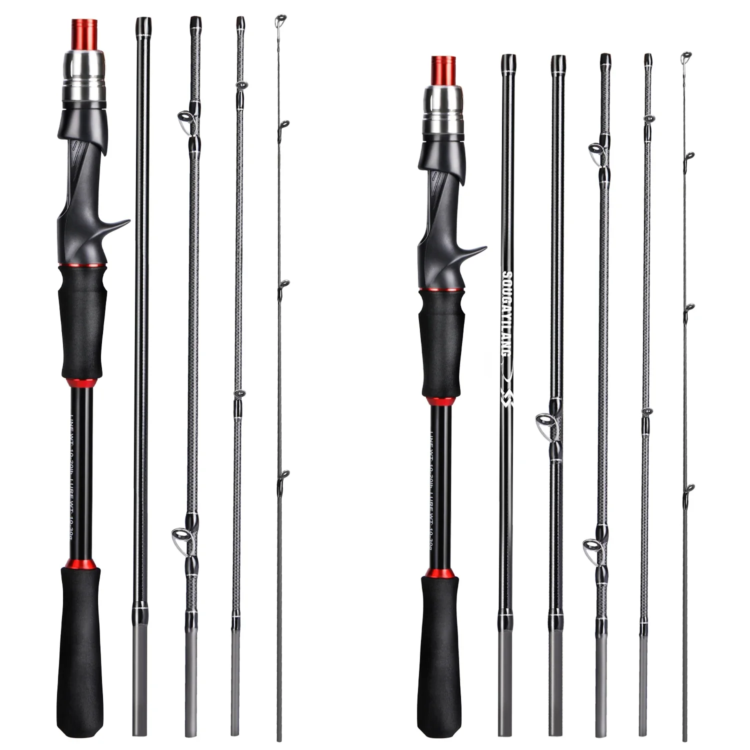 Sougayilang 1.8m 2.1m isca vara de pesca de fibra de carbono fiação fundição vara de pesca isca peso