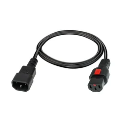 10A 250V IEC320 C13 Connector Socket to IEC C14 Male Plug Locking Power Cord 1.5mm C14 to C13 Locked PDU Power Extension Cable