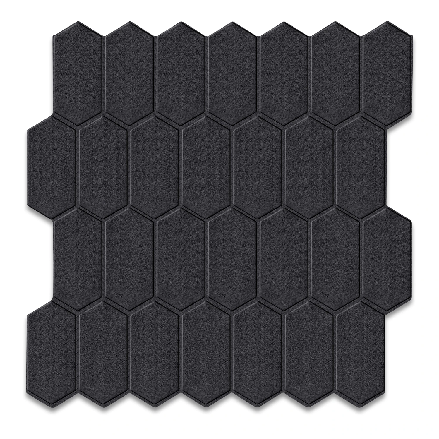 10 Sheets Peel and Stick Black Matte Wall Tiles 3D Hexagon Tile Sticker Waterproof Kitchen Bathroom Vinyl Wallpaper for Home Dec