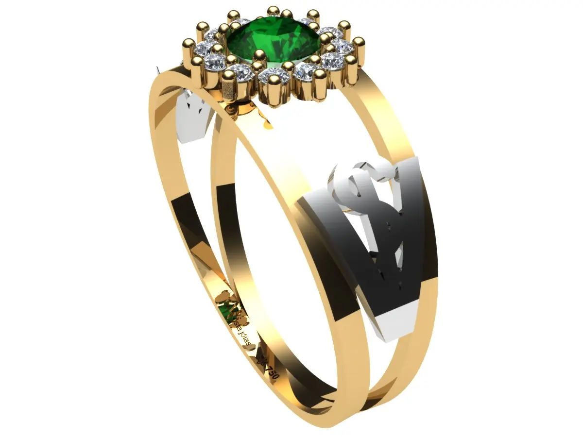 أنيل فورماتورا المخضرم أورو 18k esmeralda e ديامانتيس