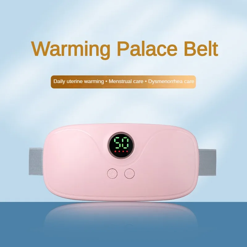 MUKASI Menstrual Heating Pad Warm Palace Belt Waist Vibration Massage Device Abdominal Massager for Cramps Period Pain Relief