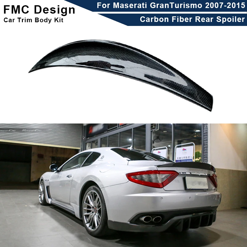 Carbon Fiber Trunk Spoiler for Maserati GranTurismo 2007-2015 FRP Rear Trunk Spoiler Lip Guide Wing Lip Rear Wing Body Kit