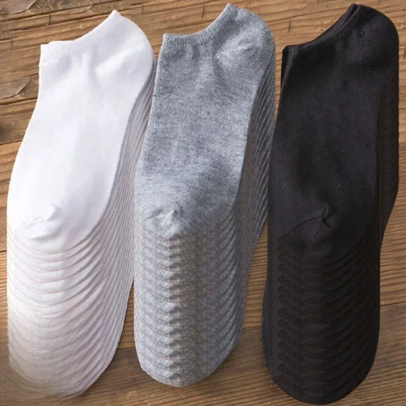 10/5 pièces hommes cheville chaussettes couleur unie noir blanc gris Invisible respirant coton chaussettes de sport mâle chaussettes courtes femmes hommes Sox