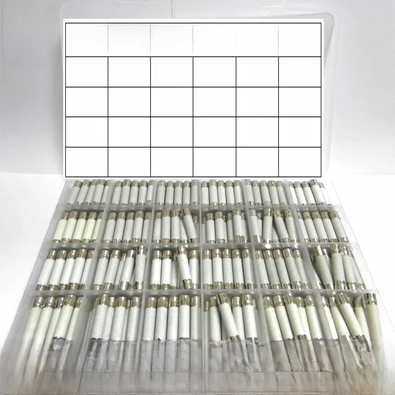 240szt/pudełko 24Wartości 6x30mm Bezpiecznik ceramiczny szybki 250V 0.1A 0.2A 0.5A 1A 1.5A 2A 2.5A 3A 3.15A 4A 5A 6A 10A 15A 20A 25A30A — zdjęcie 2