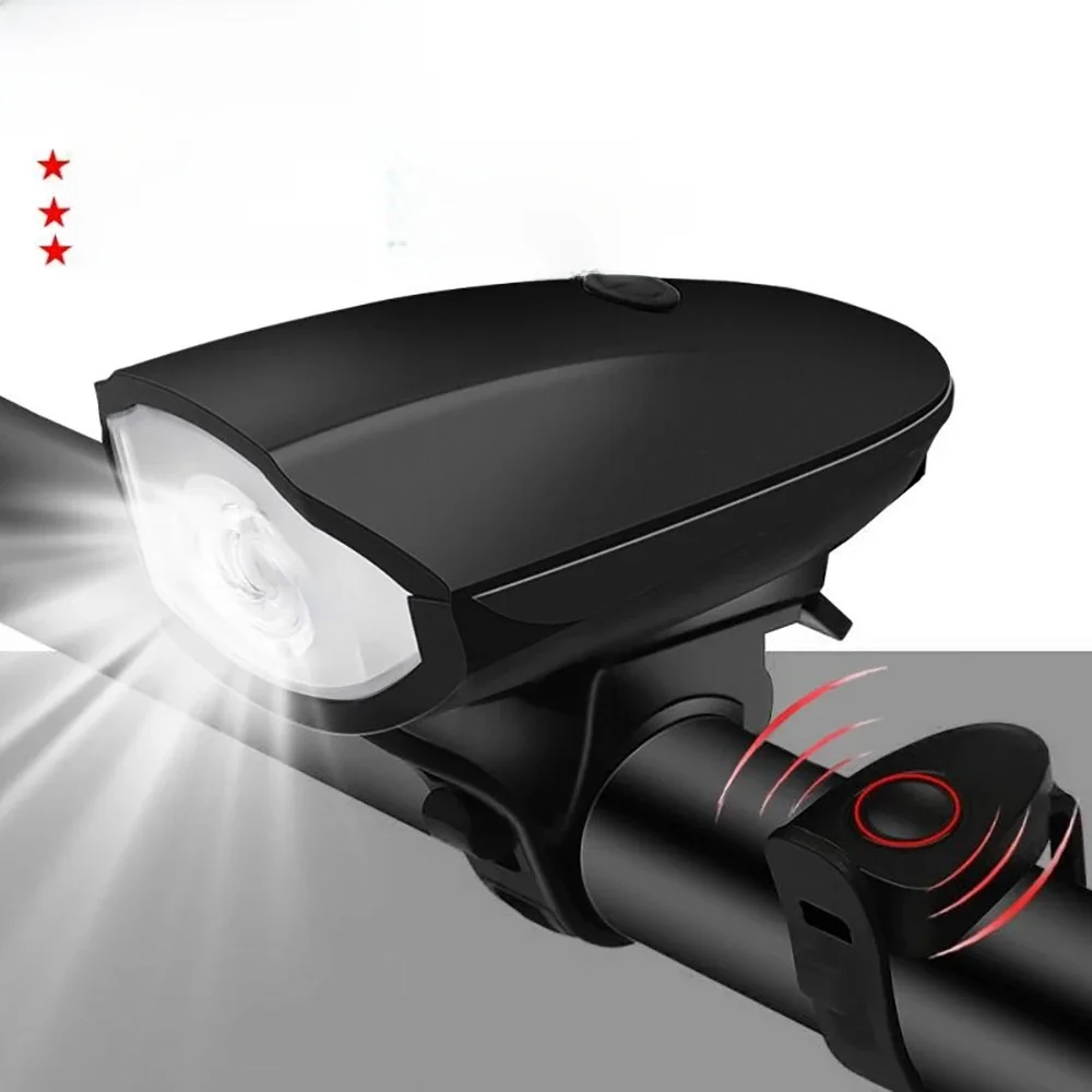 AliExpress cycle zone Black Bicycle Light USB Led Waterproof With Horn Mountain Bike Dark Night Outdoor Riding Headlight
