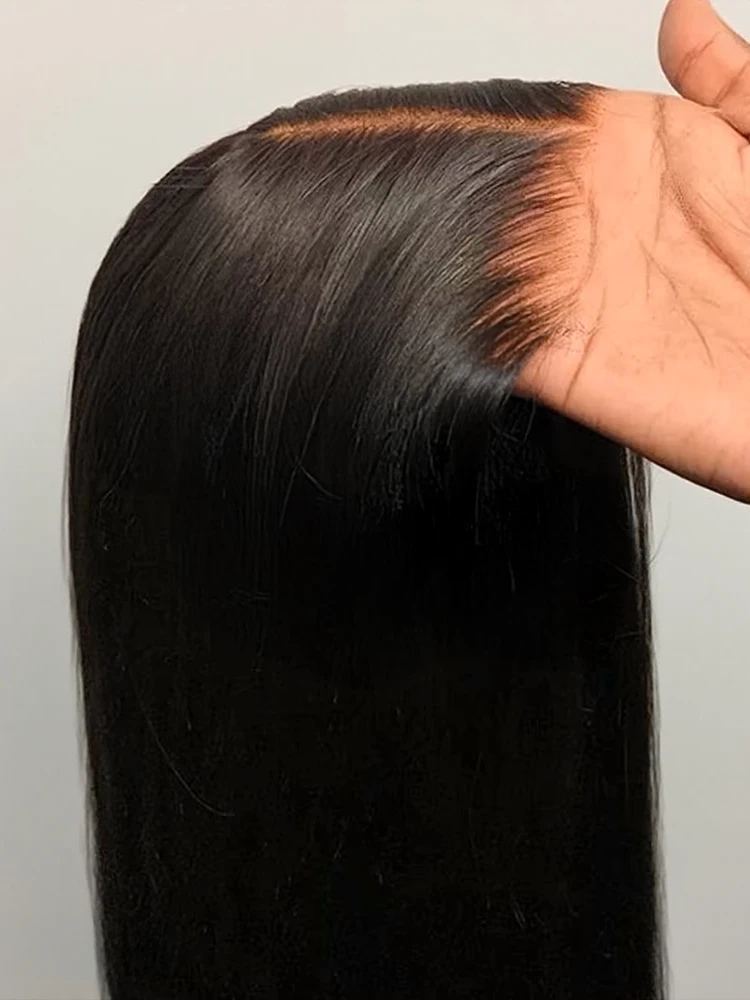 BVYWELL 40 Inch Invisible Melt Skin 13x6 HD Bone Straight Lace Front Wigs Human Hair 250% Density Bleached Knots Upgraded 13x4 Transparent Lace Frontal Wig For Women Brazilian Glueless Wig Human Hair Preplucked Hairline With Baby Hair Natural Black Color