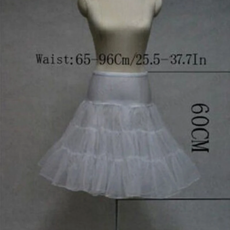 In Stock 60ซม.Petticoats สำหรับงานแต่งงานชุด Crastal เส้นด้ายเอวงานแต่งงานสั้น Petticoat Bridal กระโปรงผู้หญิง Crinoline