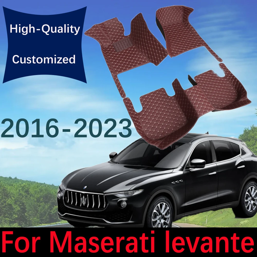 

Custom Leather Car Floor Mats For Maserati levante 2016~2023 Fashion Automobile Carpet Rugs Foot Pads Interior Accessories