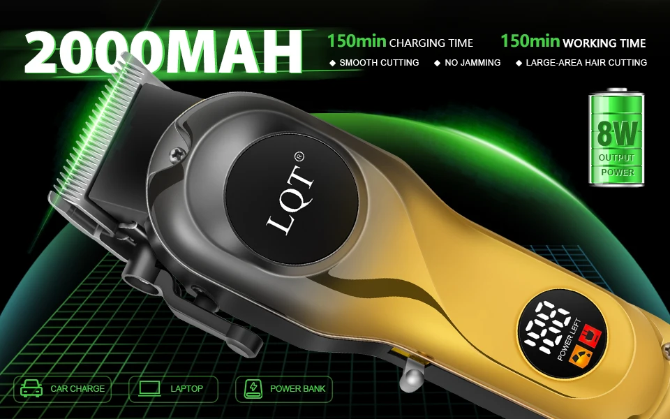 LQT Haarschneidemaschine Kabelloser Trimmer Elektrischer Haarschneider Wiederaufladbarer Haarschnitt Professioneller Trimmer für Männer – Detail 2