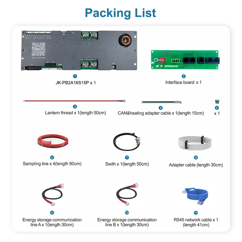 JK Inverter BMS 8S 16S 100A 150A 200A 8S-16S Family Energy Storage Lifepo4/Li-ion/LTO for Growatt Deye image 2