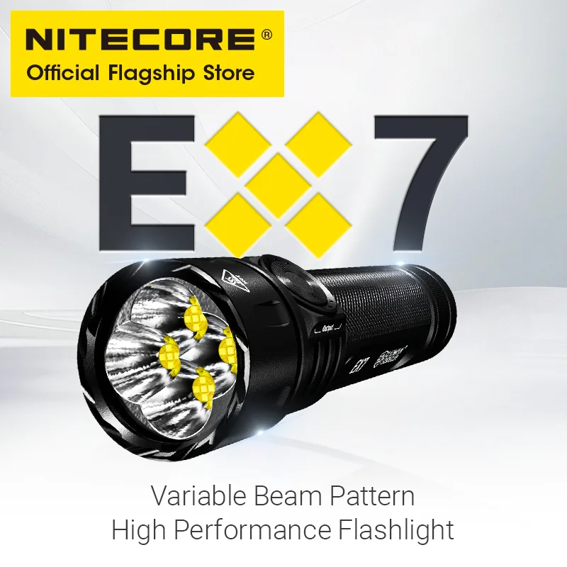 NITECORE EX7 Work Flashlight 6000 Lumens USB-C Rechargeable Sreach Spotlight Patrolling Floodlight with NL2155HP Li-ion Battery
