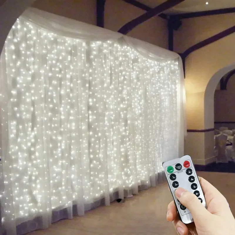 6M/3M USB LED Kurtyny Festoon Led Light Girlandy Noworoczne dekoracje świąteczne Dekoracje ślubne Zewnętrzne oświetlenie ogrodowe — zdjęcie 2