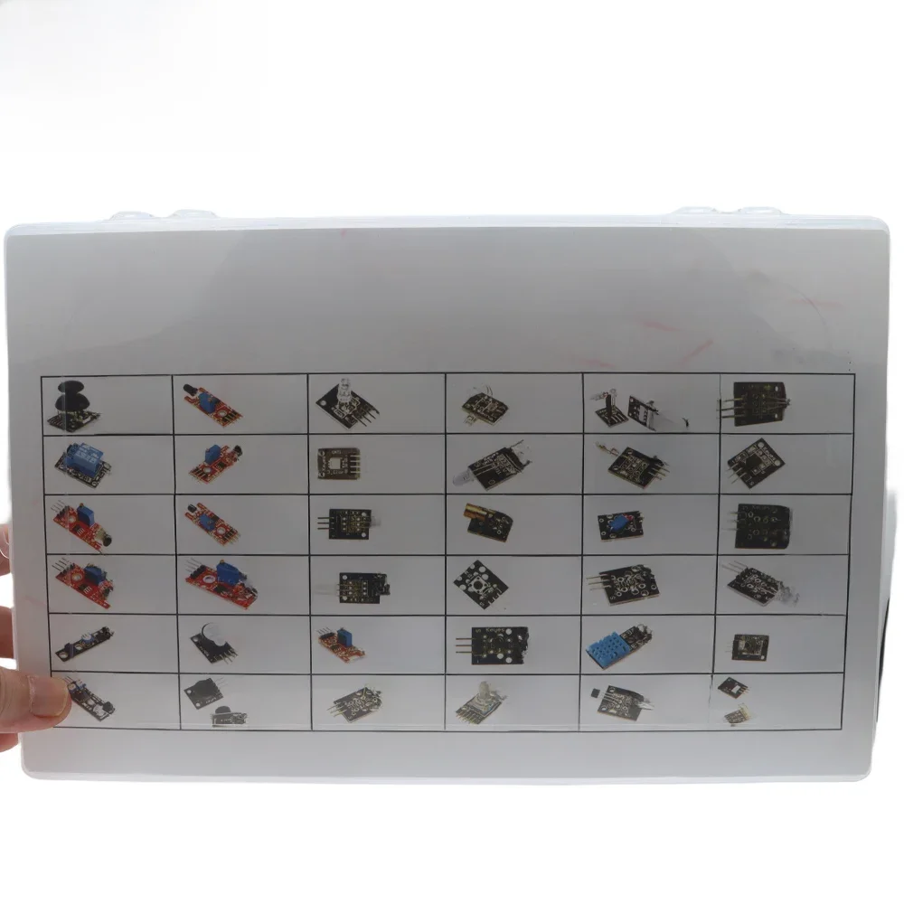 Zestawy czujników 37 w 1 dla początkujących Arduino Zestaw czujników zawiera joystick RGB Światłoczuły enkoder obrotowy Unikanie przeszkód — zdjęcie 2