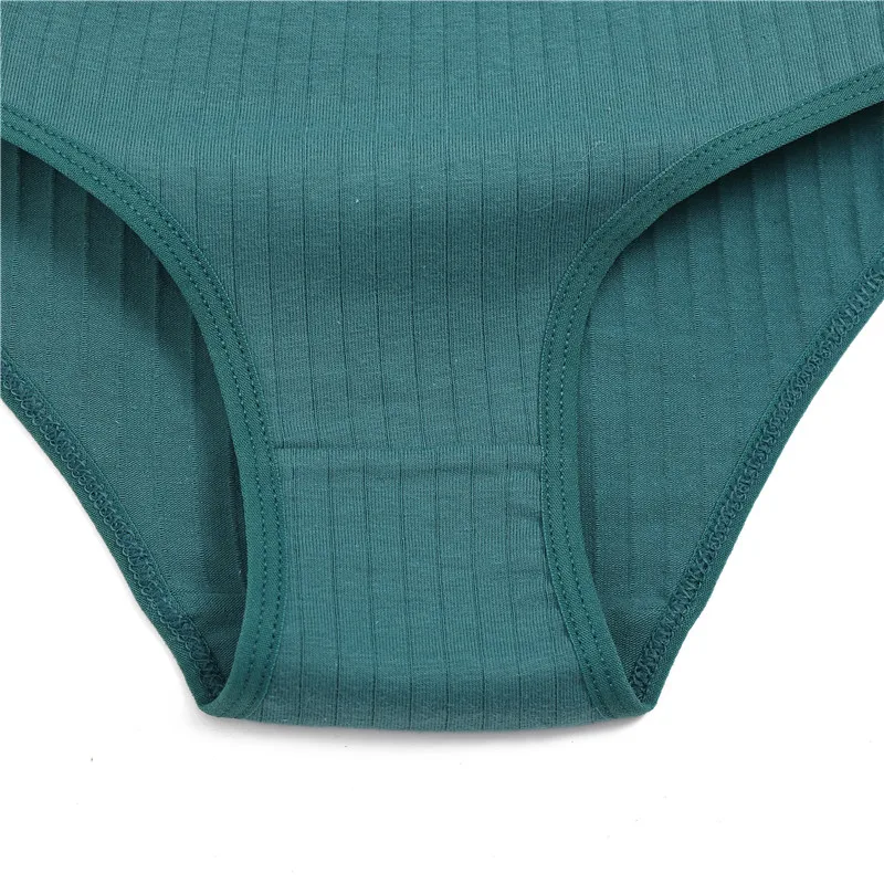 FINETOO 10PCS Women\'s Cotton Panties Sexy Breathable Underwear Female Solid Comfortable Lingerie Striped Briefs Wholesale M-XL