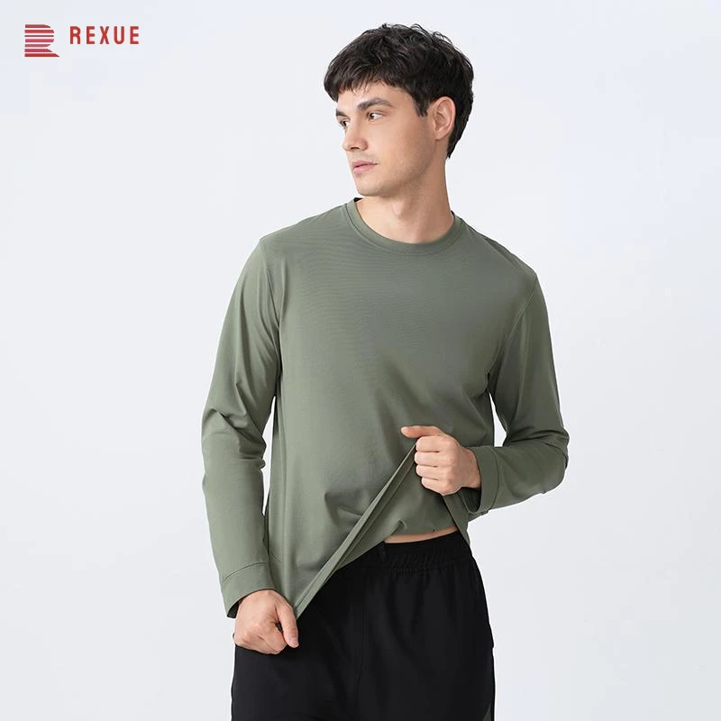 

Long Sleeve Men's T-shirt Winter Spring Thermal Keep Warm Tee Slim Fit Track Top Men's Sports T-shirt Running Long Sleeve Shirt