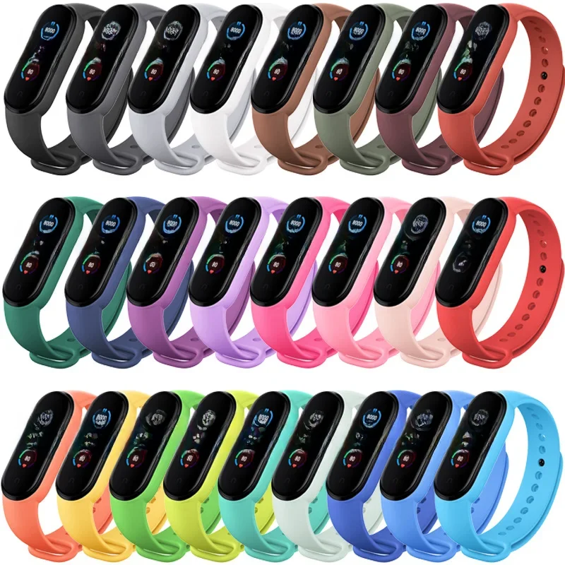 Bracelet de montre pour Xiaomi Mi Band 3 4 5 6 7 Bracelet en Silicone Bracelet pour Mi band 7 3 4 5 6 Bracelet Smartwatch bande