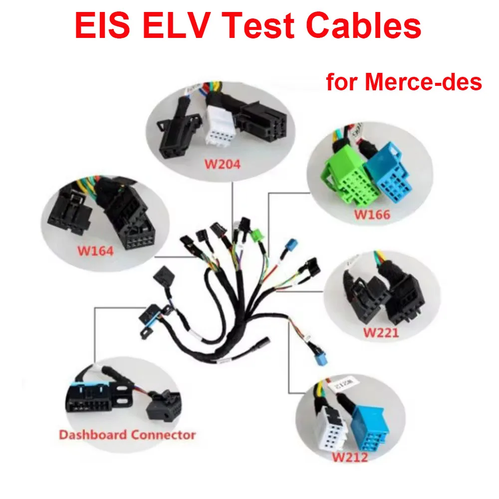 New EIS ELV Test Cables Supports for Mercedes Work with VVDI MB Car Tool and CGDI Prog MB 5-in-1 W204 W212 W221 W164 W166