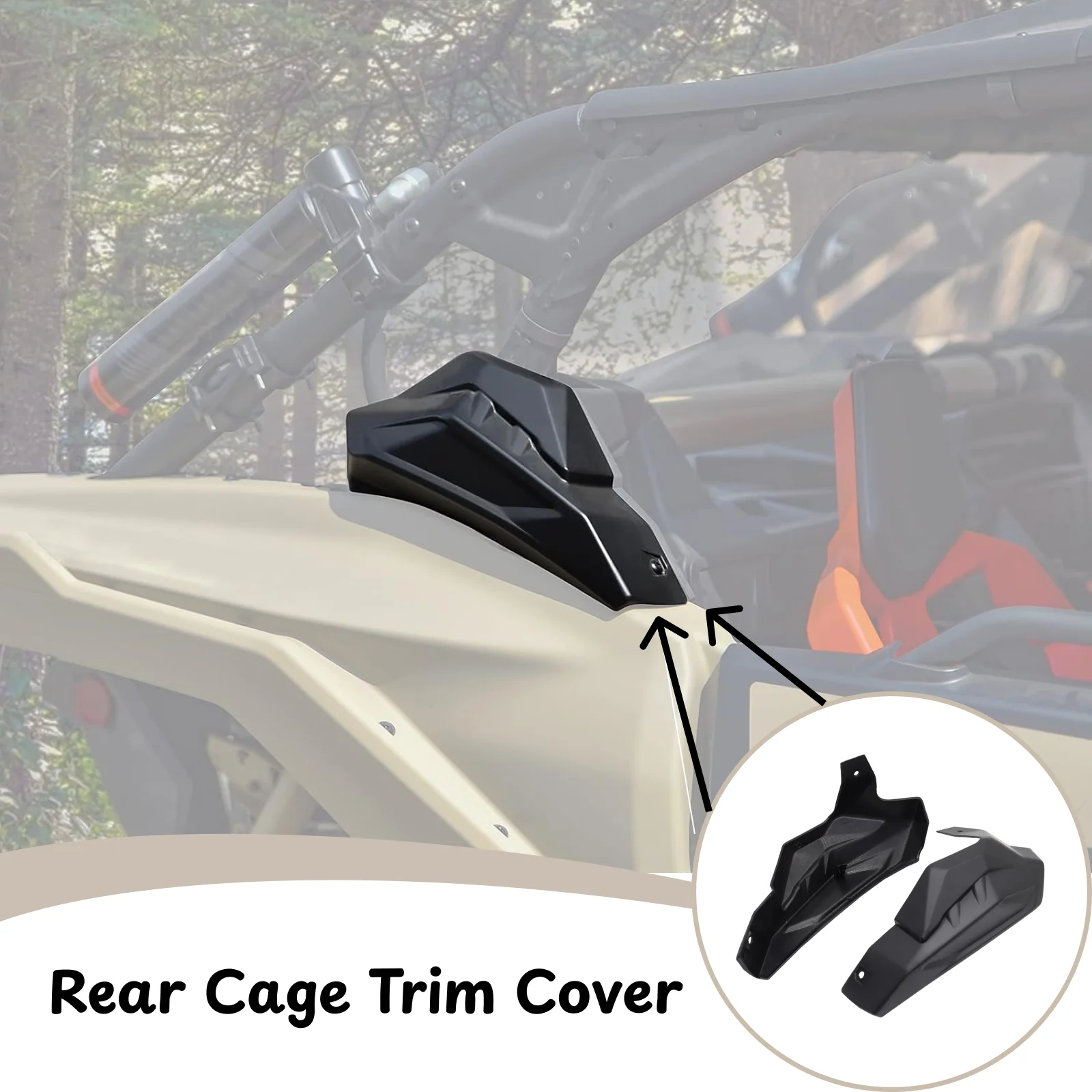 

Rear Cage Trim Plastic Cover High Performance Spare Parts Premium Easy to Install Guard Plate for Can AM Maverick x3 x3 Max