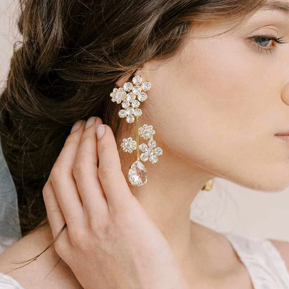 

Stonefans уникальные серьги с орхидеей, роскошные дизайнерские трендовые серьги 202, висячие серьги с блестящим цирконом для женщин, свадебные украшения для помолвки