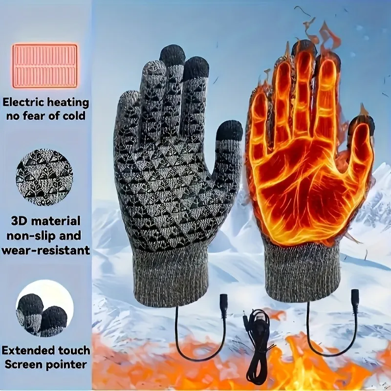 Gants chauffants USB : sans pile, branchez et utilisez - pour ski, snowboard, trajets hivernaux - chauffe-mains