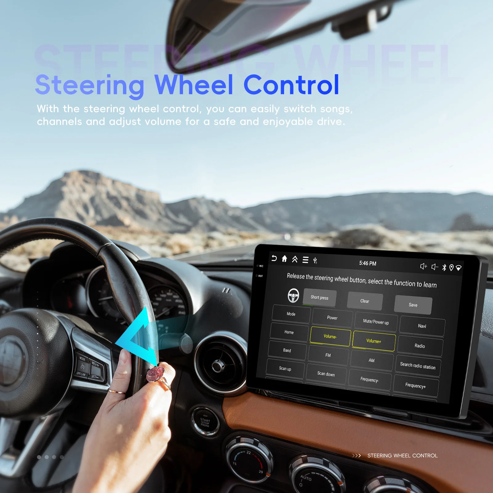 Podofo Wireless Carplay Android Auto Car Radio 4GB+64GB Stereo Multimedia Player 10 Inch GPS For Honda Fit MPV/Freed 2008-2015