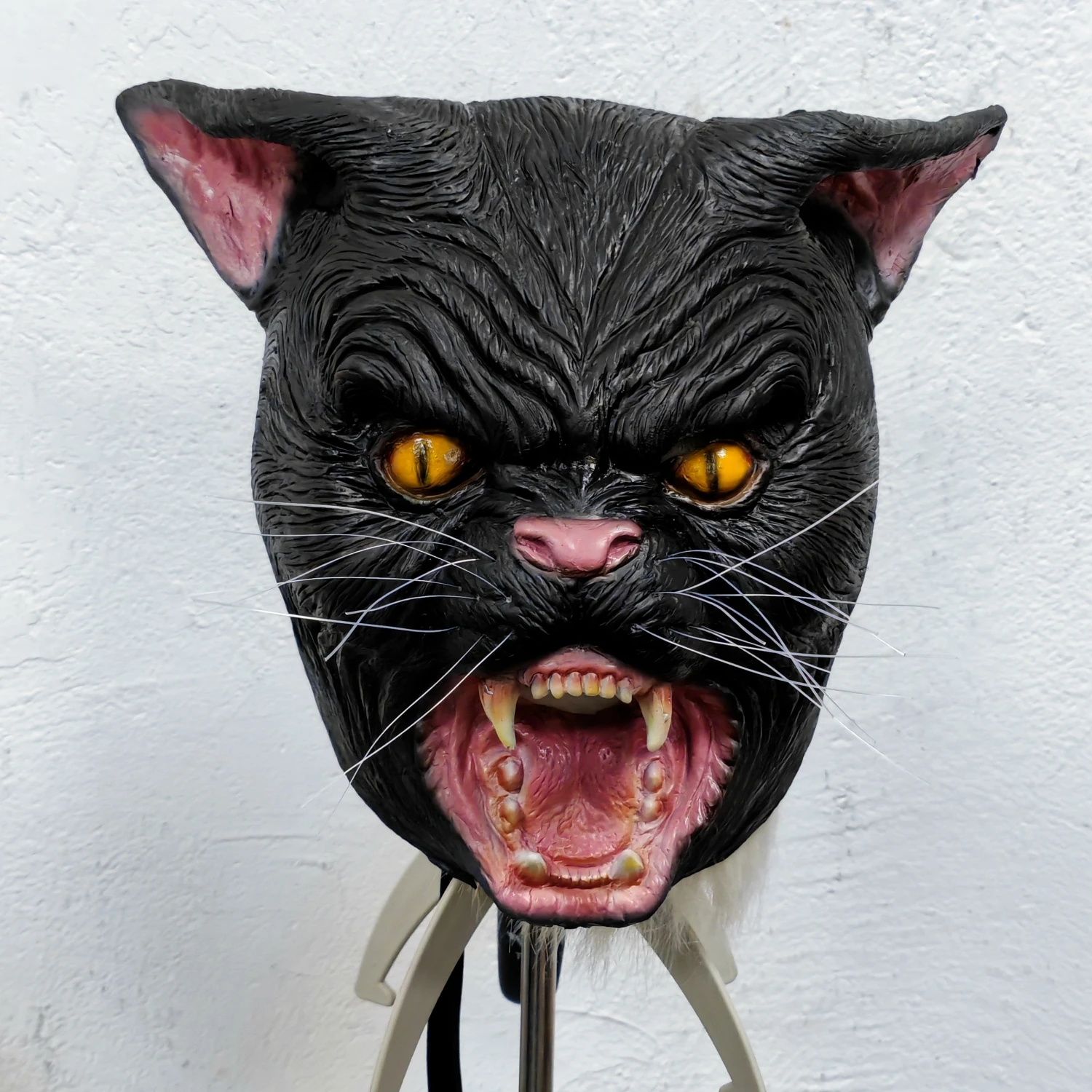 

Angry Cat Head Mask Realistic Deluxe Novelty Animal Cosplay Head Cover Halloween Carnival Party Props Horror Black Cat Mask