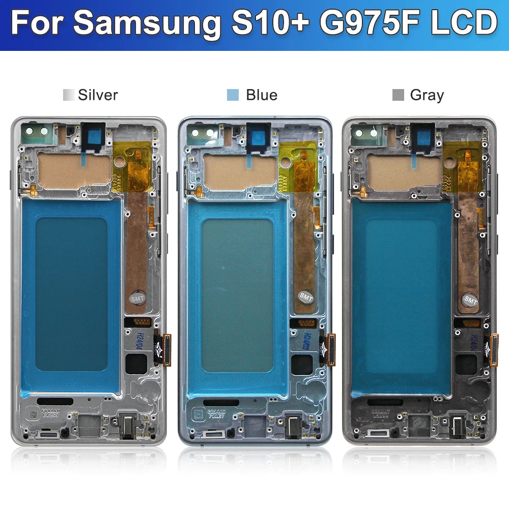 Tested With Frame For Samsung S10 Plus LCD G975 G975F SM-G975F Display Touch Screen Digitizer Assembly Replacement