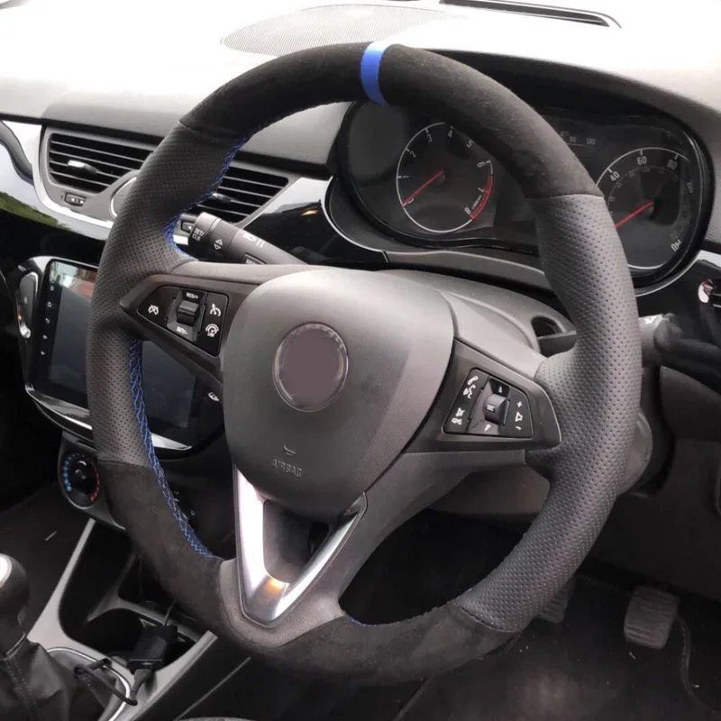 Schwarz Wildleder Auto Lenkrad Abdeckung Für Opel Astra(K) Corsa(E) crossland X Grandland X Insignia