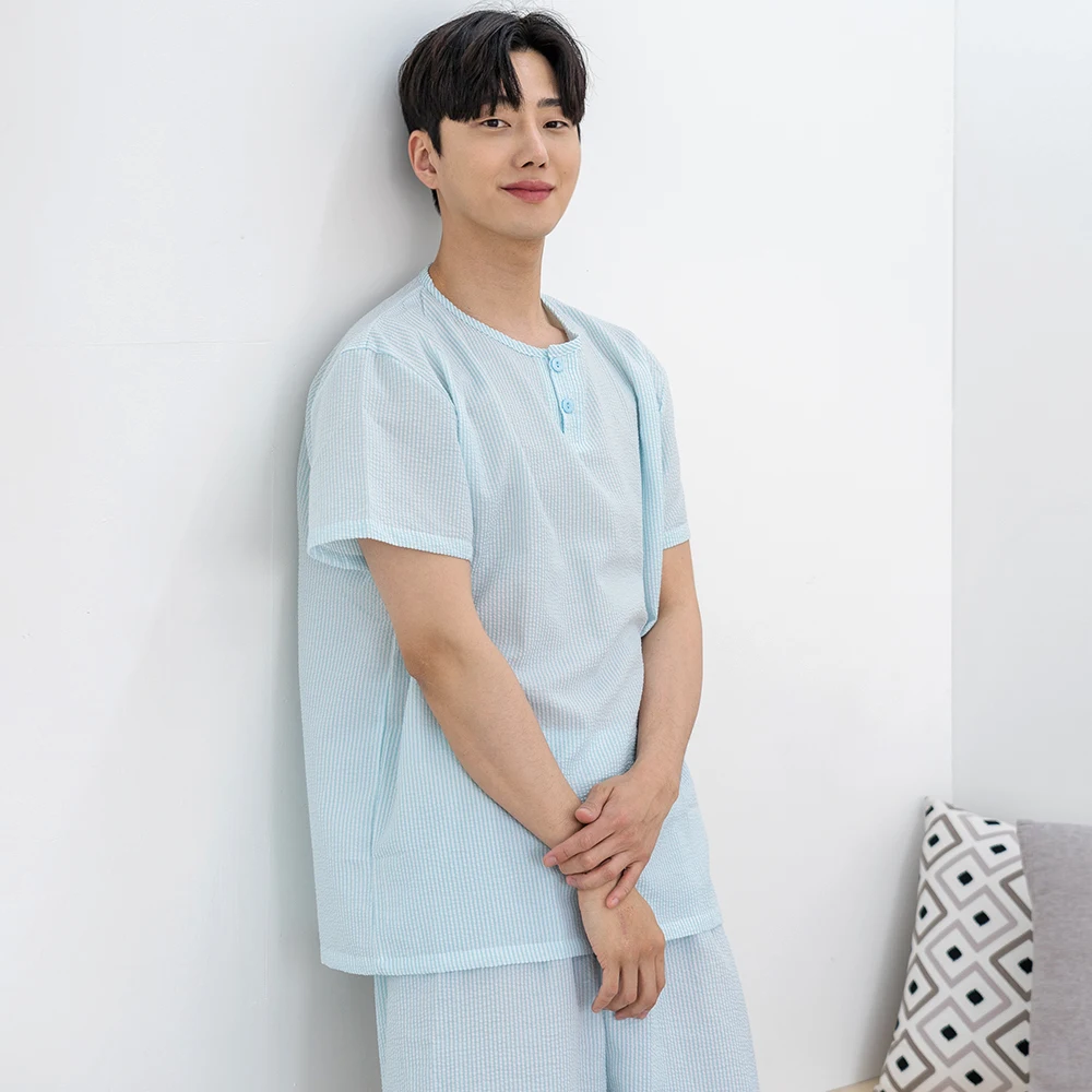 에이원 남성용 쿨 엠보 반팔/잠옷/파자마세트/시원한/파자마/홈웨어/한국인 리뷰 많은 잠옷