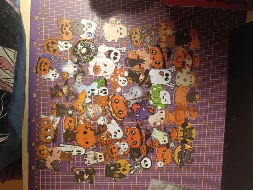 50PCS New Halloween Transparent Stickers - DIY Decor for Phones, Luggage, Journals & Gift Boxes AnimeWorlds Store photo review