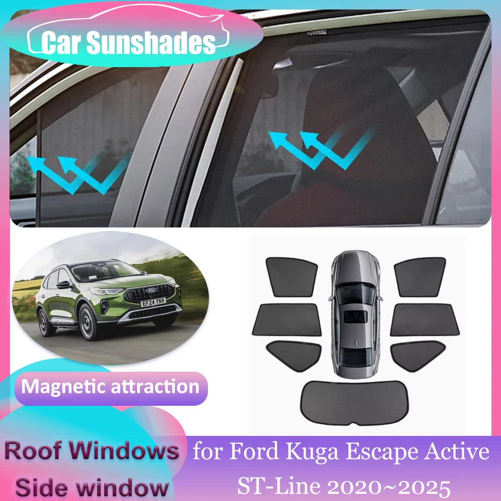 

Магнитные солнцезащитные очки для Ford Kuga Escape Active ST-Line 2020 ~ 2025,2021 2022 2023 2024 солнцезащитный козырек на крышу, Аксессуары Для солнцезащитной крыши