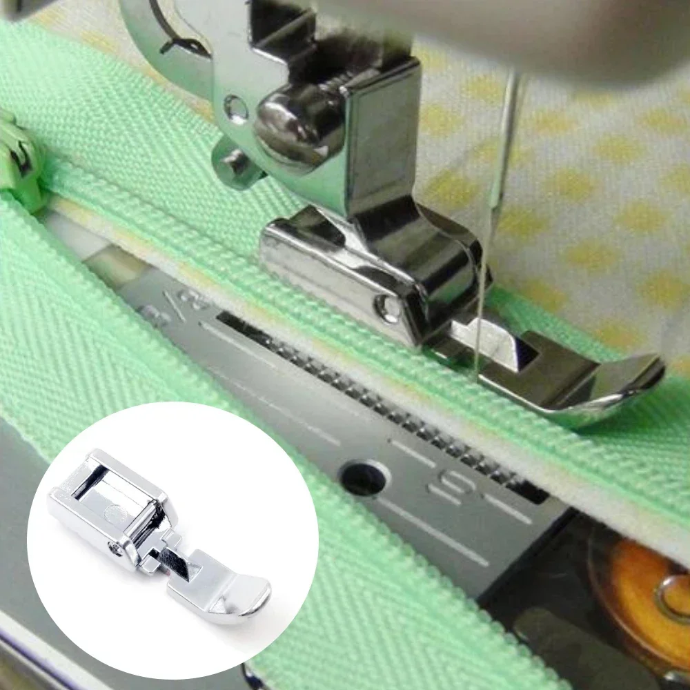 Pied-de-biche pour Machine à coudre à fermeture éclair, pied étroit gauche droit, Compatible avec les accessoires de couture Singer Brother à tige basse