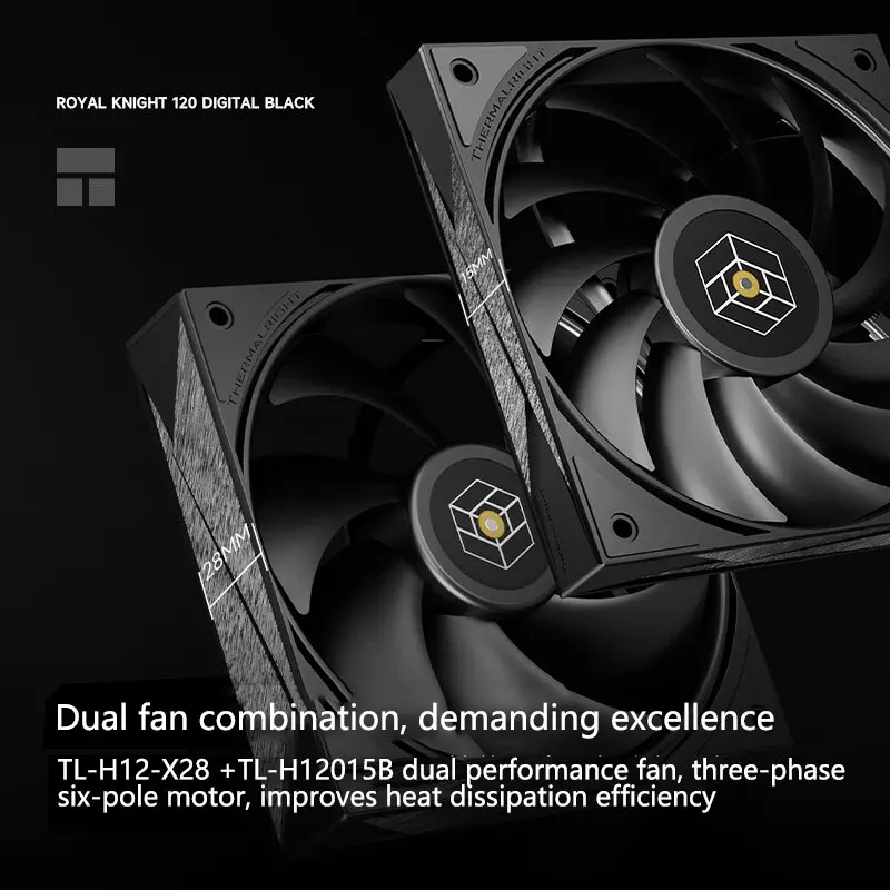 مشعاع وحدة المعالجة المركزية لتبريد الهواء للكمبيوتر الرقمي من Thermalright Royal Knight 120، أنبوب حرارة 6x6mmAGHP GEN5.0/دعم LGA1851/1700/AM5/AM4