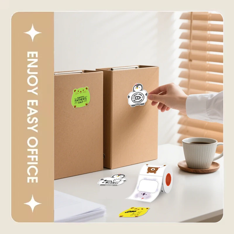 KAYSION ملصق حراري ذاتي اللصق ملصق حراري مباشر لتصميم شعار DIY رمز الاستجابة السريعة اسم العلامة طابعة حرارية محمولة