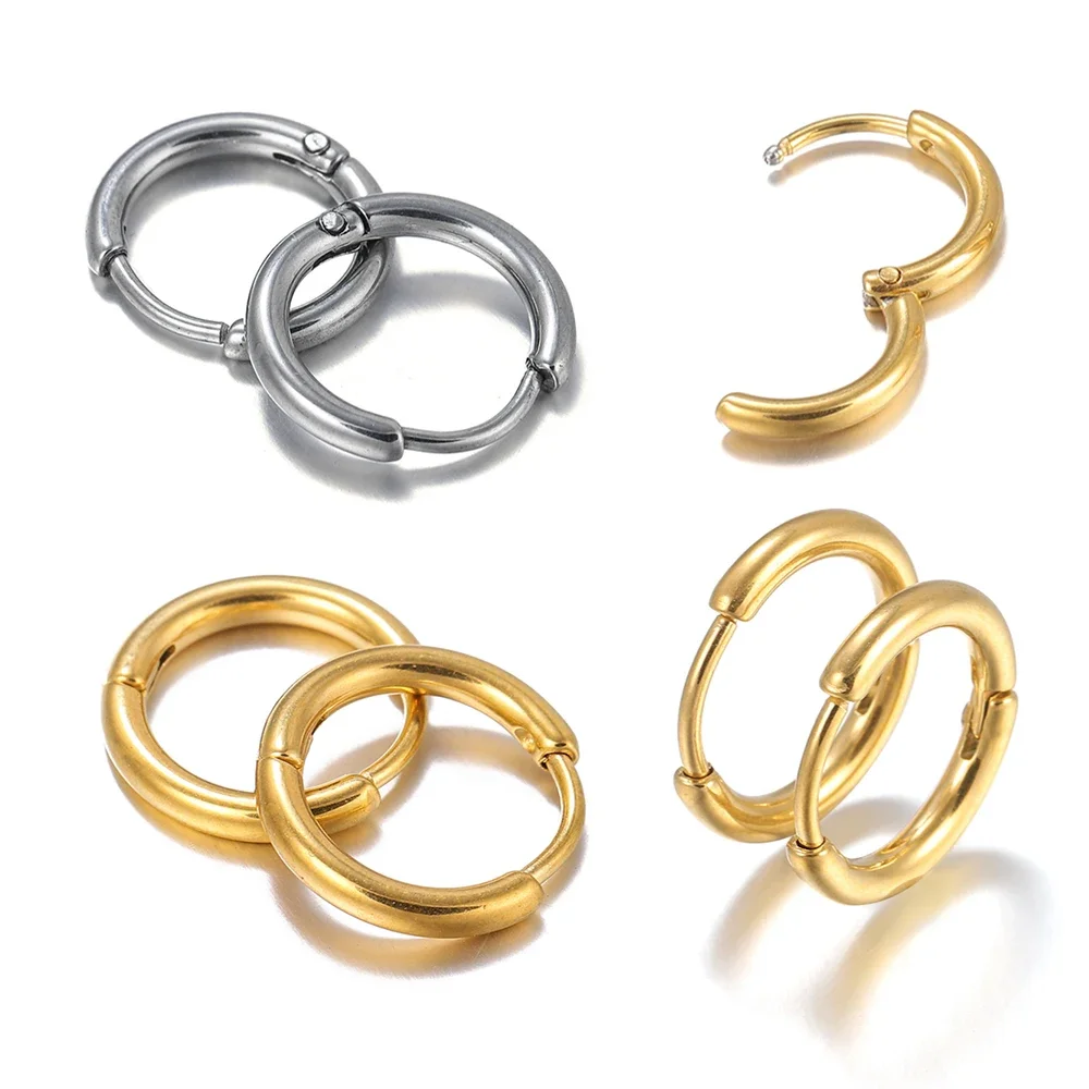 10 Stks/partij Roestvrijstalen Cirkel Hoepel Oorbel Goud Kleur Ronde Geometrie Oorbellen Sieraden Bevindingen Voor Diy Oorbel Sieraden Maken - afbeelding 2