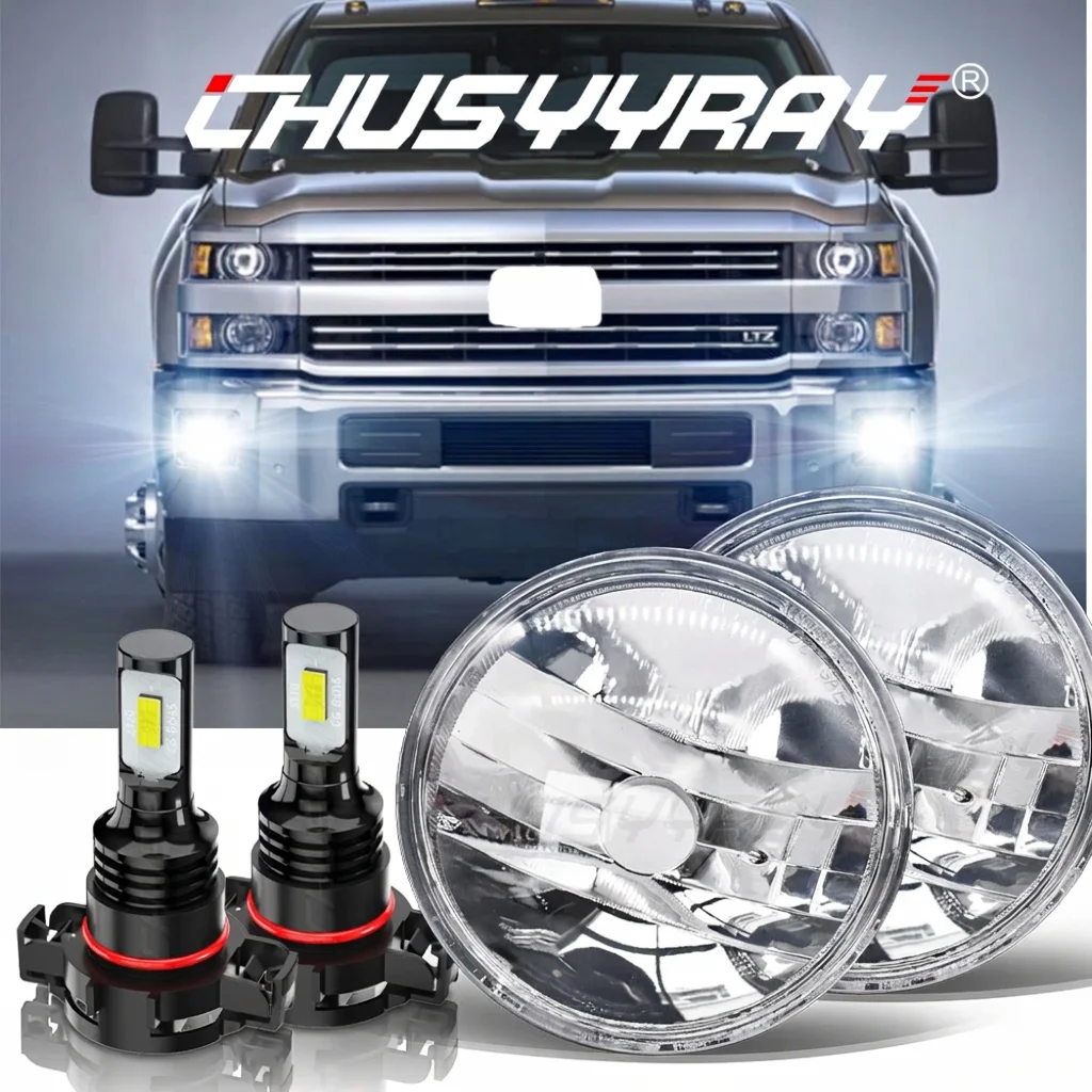 Pair Fog Lights Fit For 2007-2014 Chevy Tahoe Avalanche Suburban GMC With Bulbs 6000K Super Bright  80W 8000LM