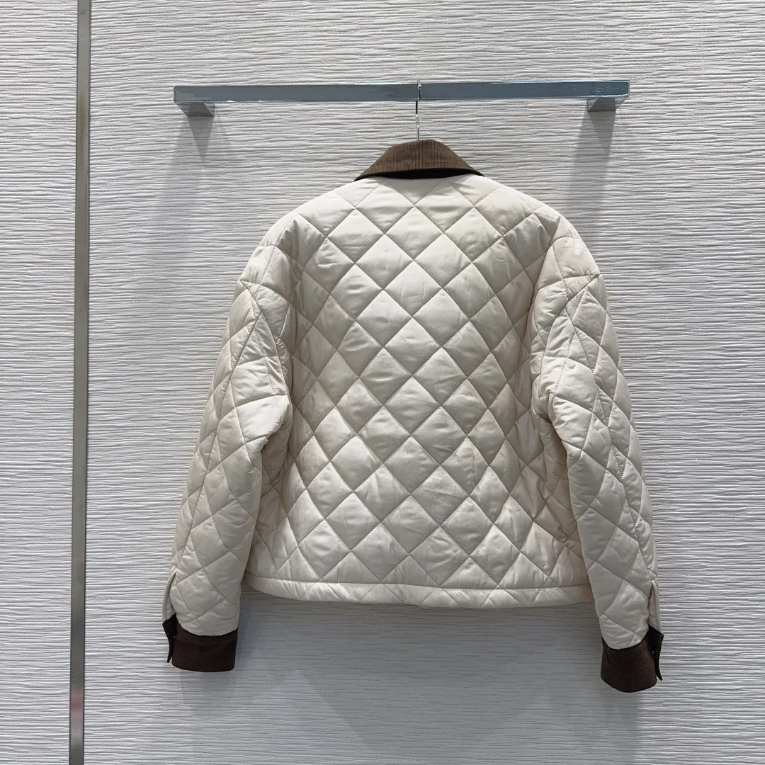 

2025 зимняя и новая куртка High Street с воротником и лацканами, длинными рукавами, хлопковая стеганая куртка на молнии