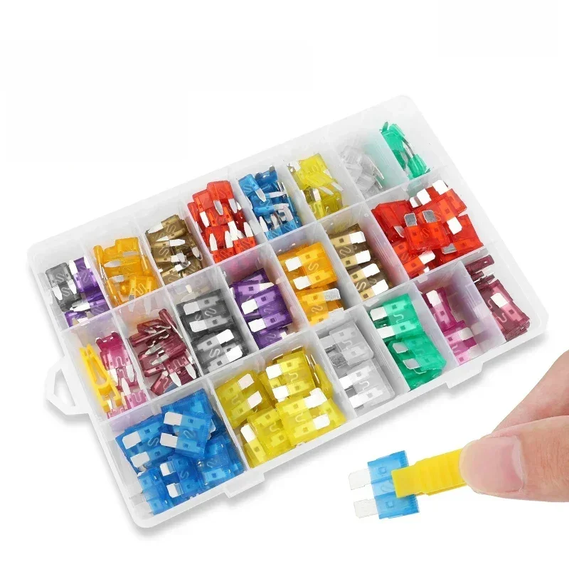 300-120Pcs Mini Profile Small Size Blade Car Fuse Assortment Set for Auto Car Truck Fusibles 12V 2.5/3/5/7.5/10/15/20/25/30/35A — zdjęcie 2
