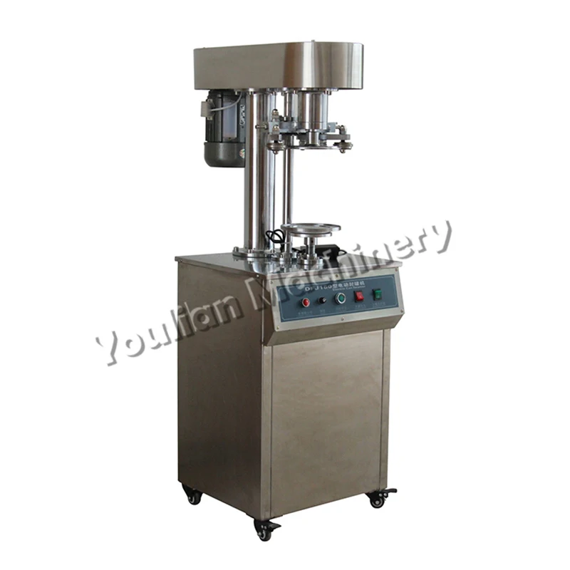 Máquina semiautomática de sellado de latas de aluminio, sellador de latas y tarros para bebidas, aceite, Soda, cerveza, atún, DFJ-160