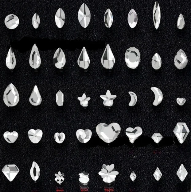 100 sztuk B41-80 płaskie dno wiertło o specjalnym kształcie kryształ elegancki Rhinestone 3D Manicure zdobienie paznokci dekoracje Charms biżuteria — zdjęcie 2