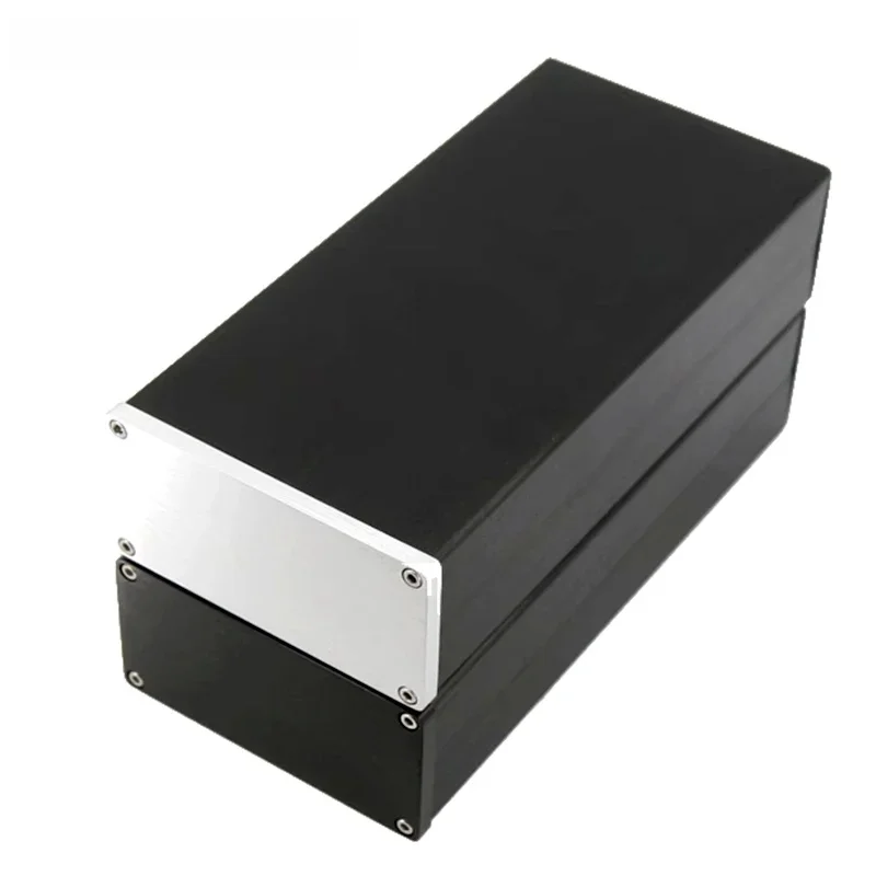 Aluminiowa obudowa, pusta skrzynka, wzmacniacz słuchawkowy, obudowa z dzielonym zasilaczem, obudowa zasilacza, system audio, mała skrzynka, Hifi DIY, domowy. — 2