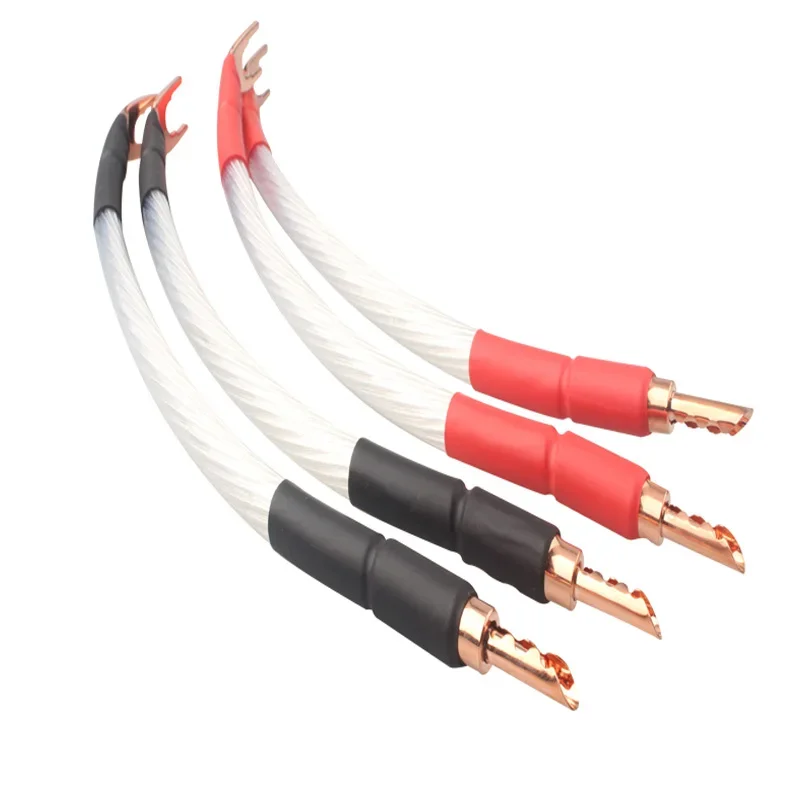 4 szt. 5N OCC 20cm posrebrzany kabel połączeniowy do głośników Linehifi, kabel połączeniowy do wzmacniacza, odtwarzacza CD/DVD. — zdjęcie produktu 7
