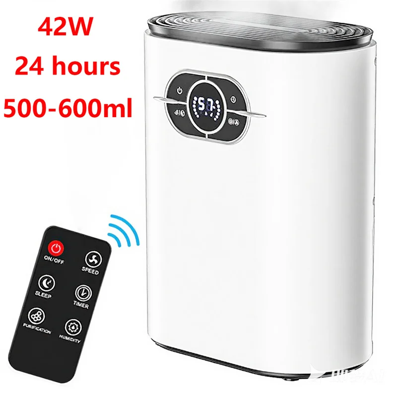 Nuevo deshumidificador y purificador de aire portátil Premium, 500-600ml, para el hogar, habitación, cocina, absorbentes de humedad silenciosos, secador de aire
