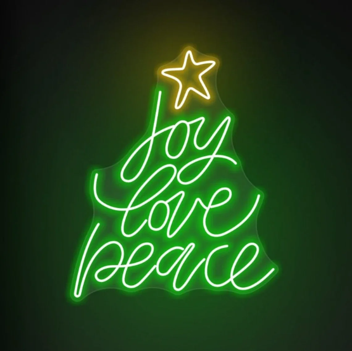 

Joy Love Peace Neon Sign Christmas Decor Custom Neon Sign Farmhouse Style Christmas Sign Neon Wall Sign Neon Sign Gift