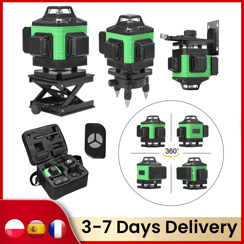 16/12/8 linee livello Laser 4D linea verde autolivellante 360 livello Laser orizzontale e verticale