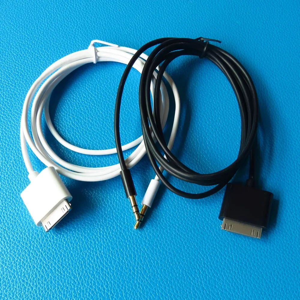 Kabel audio AUX 1,5 m z wtykiem 30-pinowym (męski) do gniazda 3,5 mm (męskie) do samochodowego systemu stereo, kompatybilny z urządzeniami iOS. — zdjęcie produktu 7