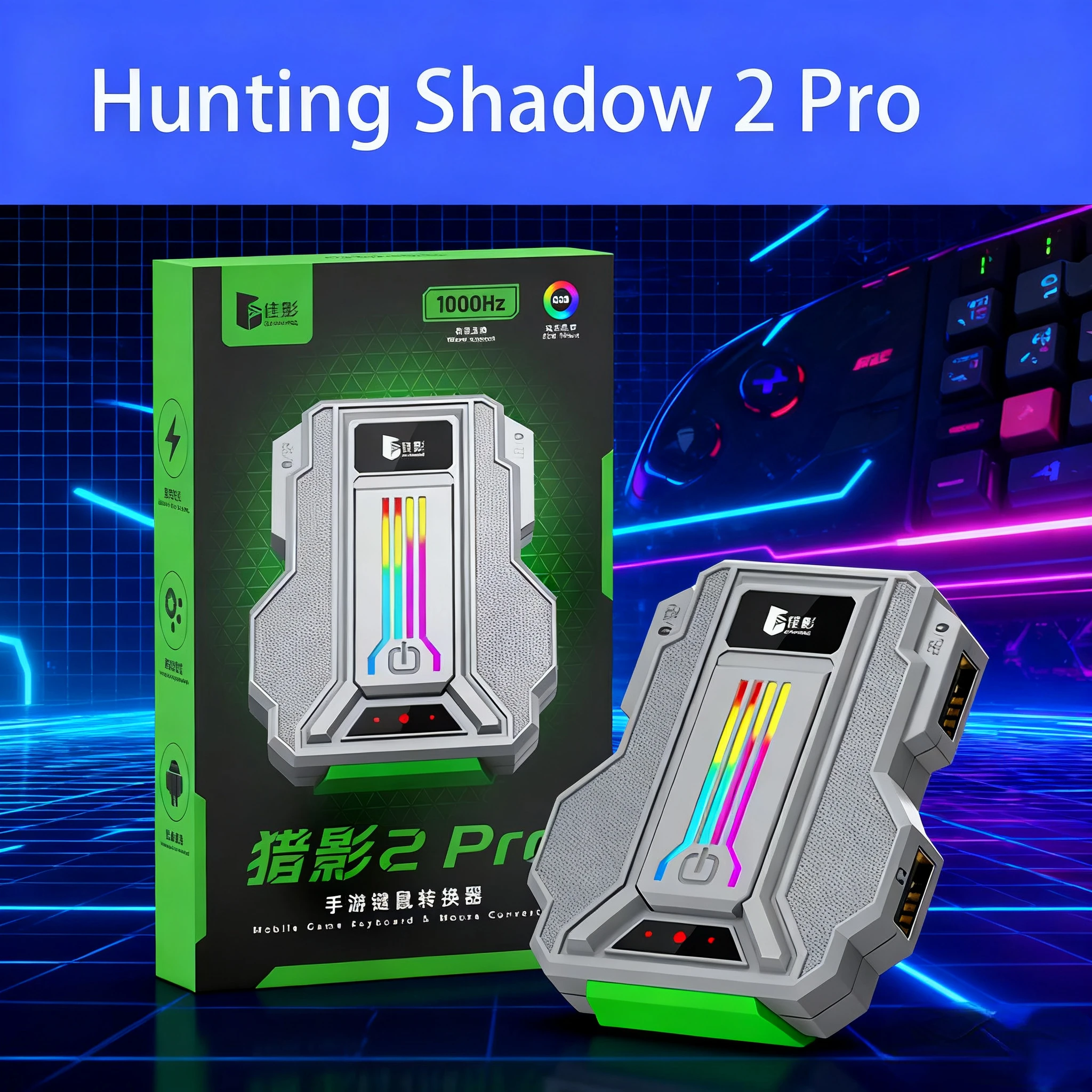 1000HZ Gamwing caza 2/2pro LieYing 2Pro teclado para juegos adaptador convertidor de ratón BT USB para Android con puerto de auriculares de 3,5mm