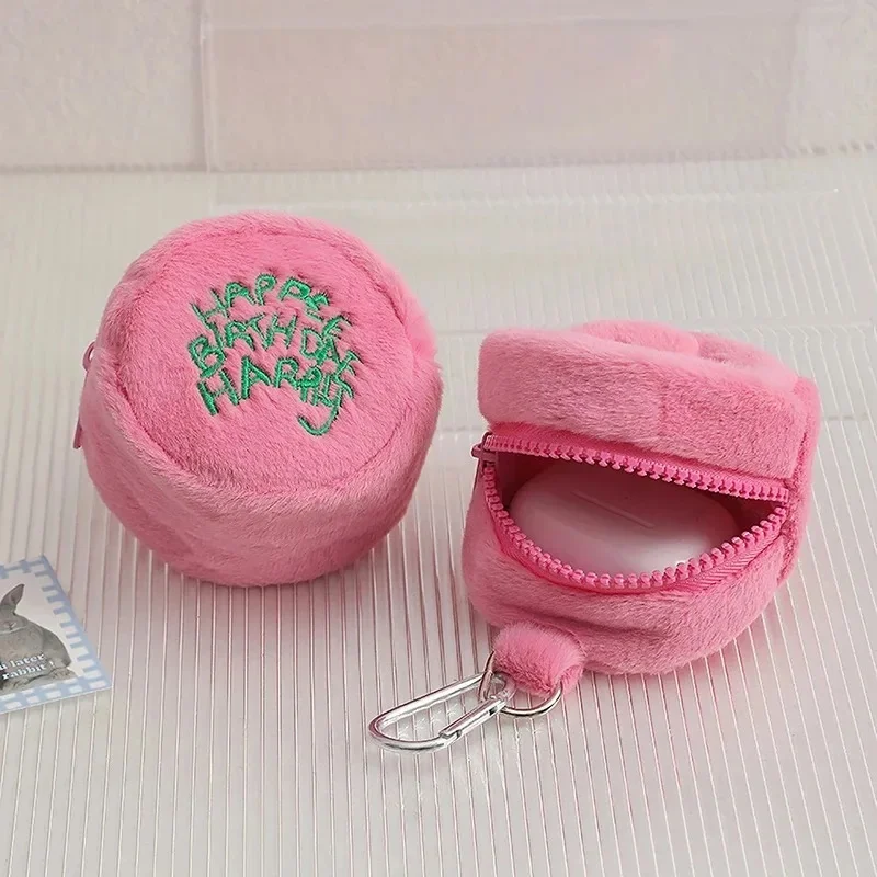 Różowa mini portmonetka na monety Torba na słuchawki Kawaii Spot Cute Plush Harries Przenośna portmonetka na monety Torba na ciasto — zdjęcie 2