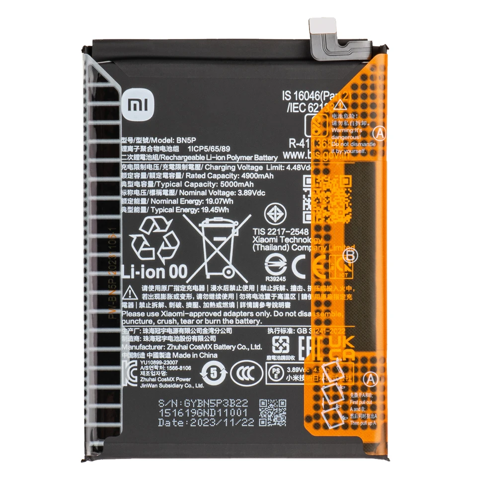 Batería de reemplazo para Xiaomi Redmi Note 13 5g, Xiaomi Redmi Note 13 4g Xiaomi 14 - pieza de repuesto 3