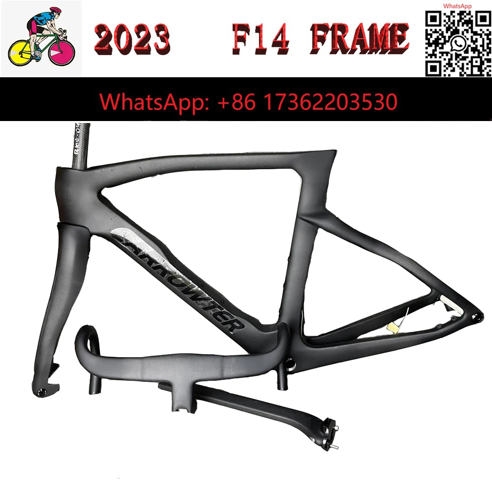 

2024 New F14 Carbon Frame T1100 1K Glossy Carbon Bicycle Frames F14 Frame Carbon Road Bike Framesset Handlebar